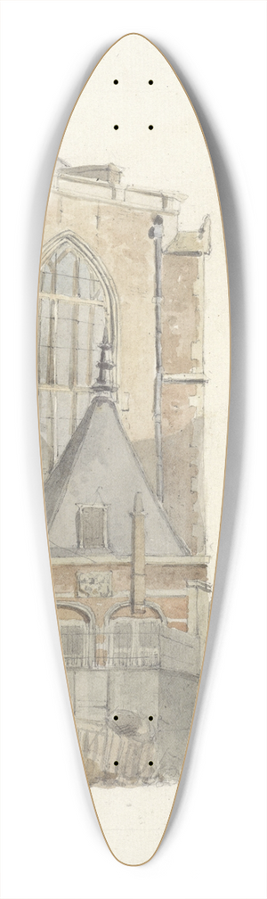Johan Adolph Rust - De Oude Kerk te Amsterdam 39.3 inch art pintail longboard deck