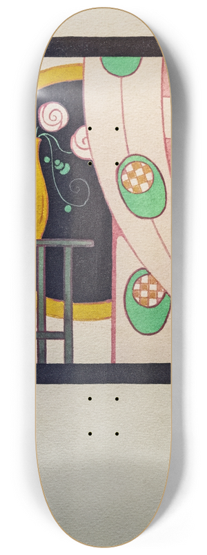 Georges Gaudion - Still life with vase and curtain 8.25 inch art skate deck
