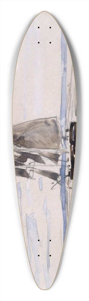 Johan Barthold Jongkind - La Mer  Honfleur 39.3 inch art pintail longboard deck