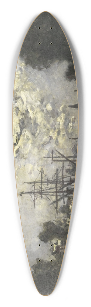 Johan Barthold Jongkind - Rotterdam in the Moonlight 39.3 inch art pintail longboard deck