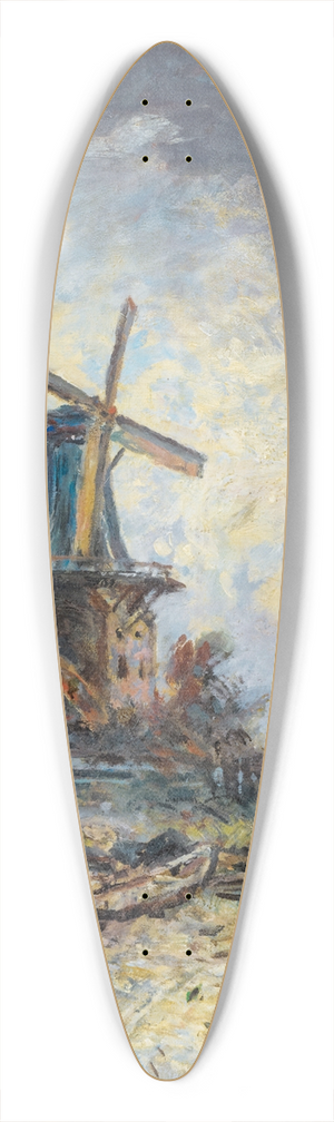 Johan Barthold Jongkind - Windmill In Dordrecht 39.3 inch art pintail longboard deck