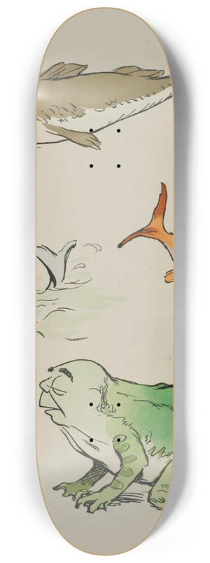 Georges Goursat (Sem) - Baron Maurice de Rothschild, Henriette Morlange, Mme Darcy, Pierre Wolf 8.25 inch art skate deck