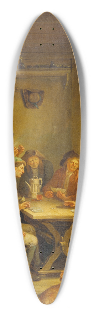 Johann Andreas Herrlein - Peasants Playing Cards 39.3 inch art pintail longboard deck
