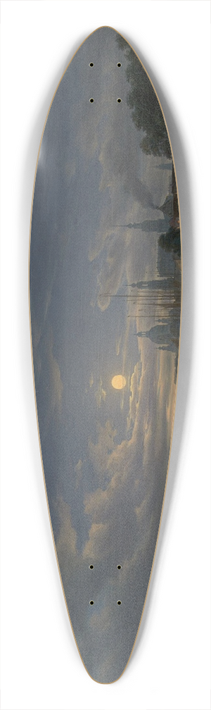 Johann Anton Castell - Ansicht auf Dresden, Mondschein 39.3 inch art pintail longboard deck
