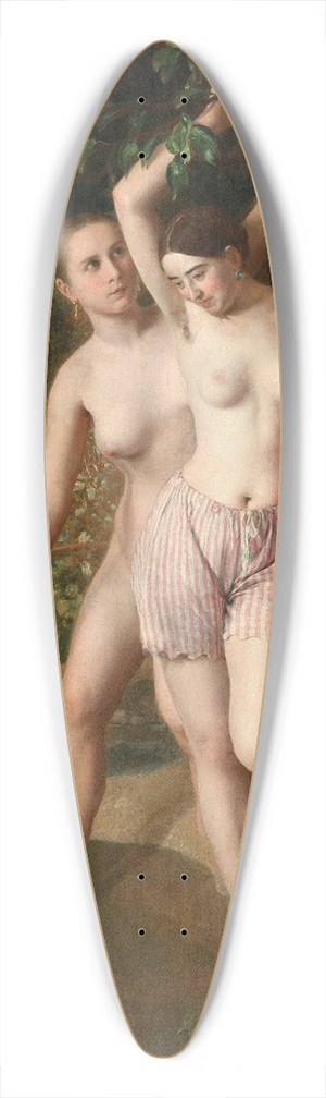 Johann Baptist Reiter - Three Bathers 39.3 inch art pintail longboard deck