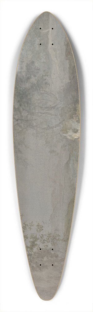 Johann Caspar Huber - Wooded Cliffs along a Riverbank 39.3 inch art pintail longboard deck