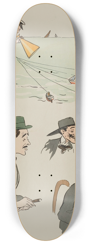 Georges Goursat (Sem) - comte Louis Ren de Gramont, le comte Bruno de Boisgelin et le comte de Cherisey, un marin 8.25 inch art skate deck