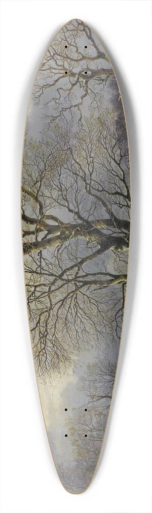 Johannes Bartholomus Duntze - Winter Landscape 39.3 inch art pintail longboard deck