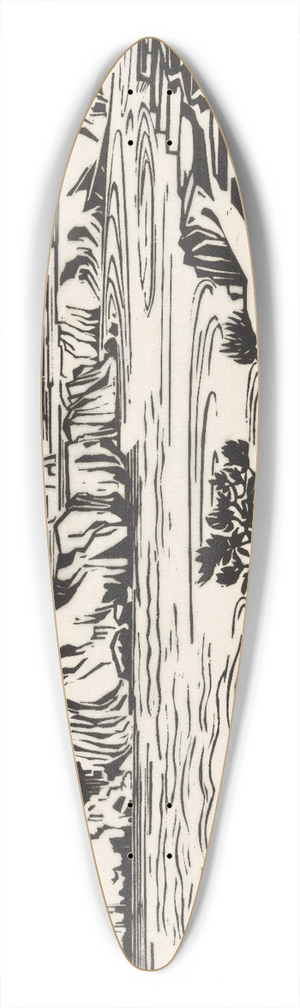 Johannes Frederik Engelbert ten Klooster - Landschap, Midden-Java; Merbaboe, Merapi, Ello rivier 39.3 inch art pintail longboard deck