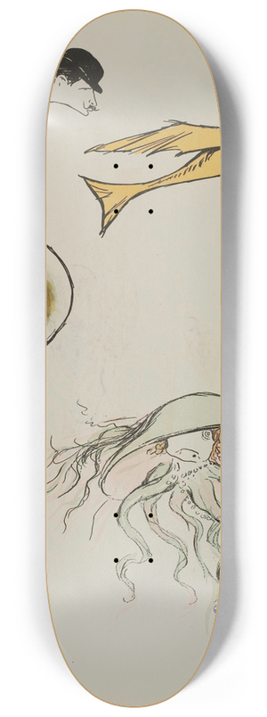 Georges Goursat (Sem) - Flix Oppenheim, Santos-Dumont, Mme DArtex 8.25 inch art skate deck