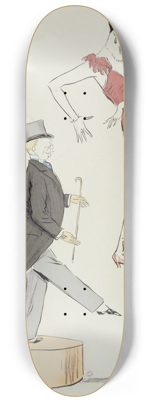 Georges Goursat (Sem) - Labb Mugnier et Boni de Castellane dansant au son du banjo 8.25 inch art skate deck