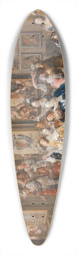 Johann Georg Platzer - Dancing scene with palace interior 39.3 inch art pintail longboard deck