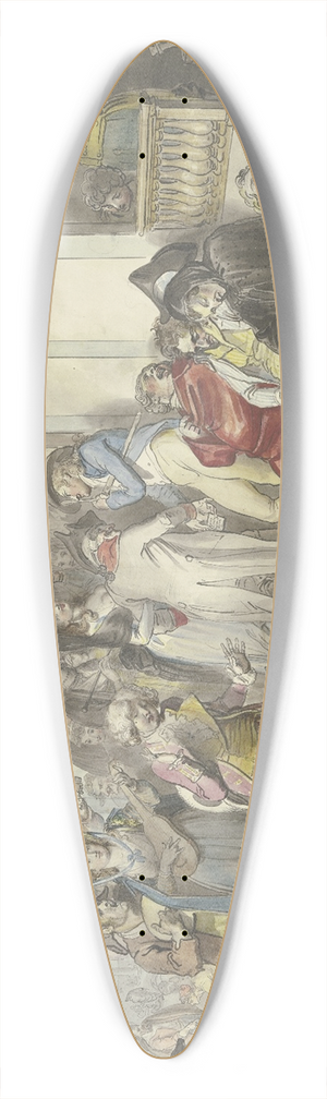 Johann Heinrich Ramberg - Caf auf der Piazetta zu Venedig 39.3 inch art pintail longboard deck
