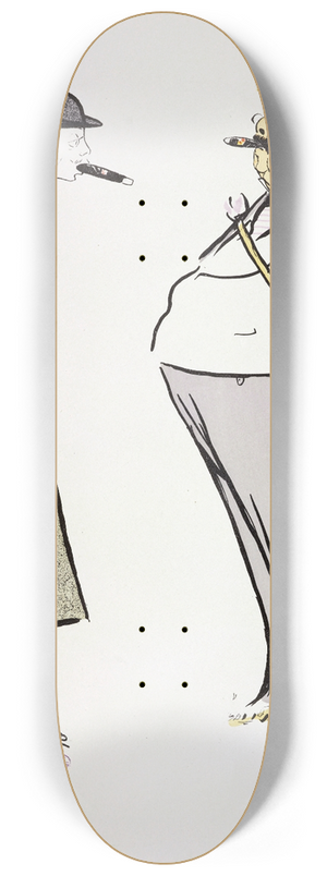 Georges Goursat (Sem) - Le prince Pierre dArenberg et le comte Hallez-Claparde 8.25 inch art skate deck