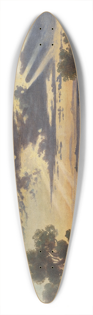 Johann Jakob Frey - Sun Breaking through Clouds above the Roman Campagna 39.3 inch art pintail longboard deck