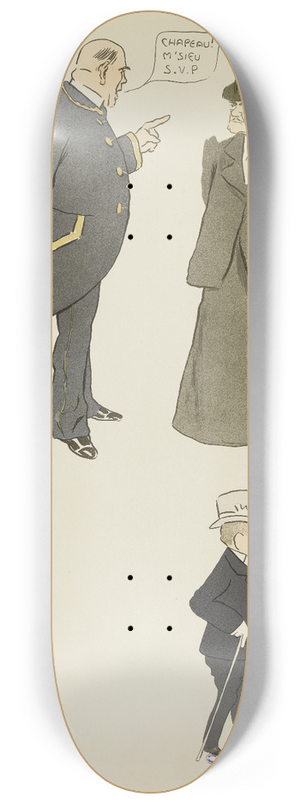 Georges Goursat (Sem) - melle Garibaldi, huissier, Prince de Thurn-et-taxis, le jockey Hoagan 8.25 inch art skate deck