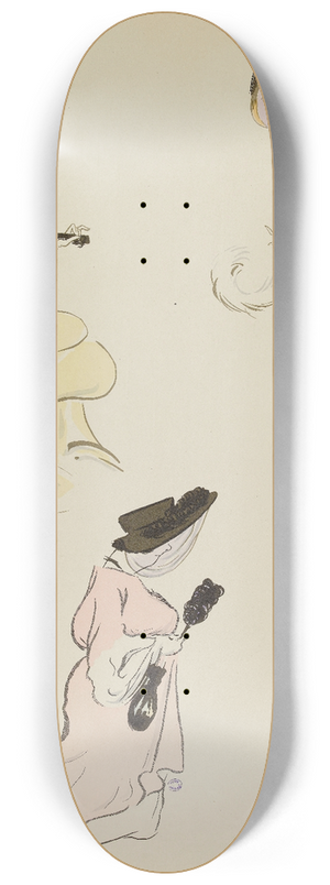 Georges Goursat (Sem) - Mme Gauthereau , miss Gebhart, Mme Hudson 8.25 inch art skate deck