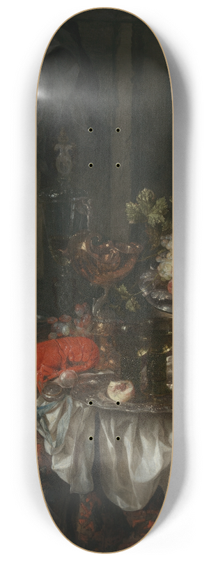 Abraham van Beyeren - Banquet Still Life 8.25 inch art skate deck