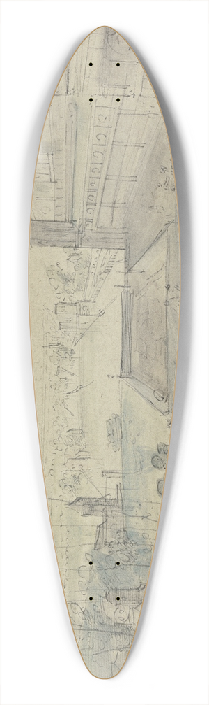 Johann Wilhelm Baur - Ansicht eines Schlosses mit Gartengesellschaft 39.3 inch art pintail longboard deck