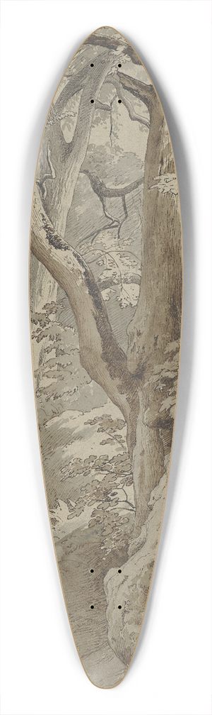 Johann Wilhelm Schirmer - Waldpartie mit einer Eiche und Farnkraut 39.3 inch art pintail longboard deck