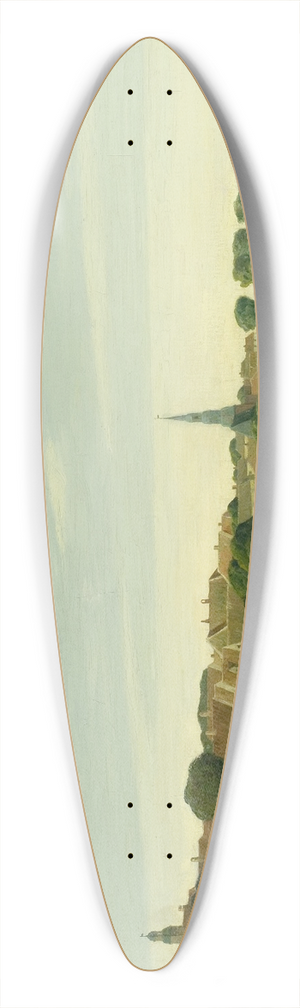 Johan Rohde - Landscape with a Town 39.3 inch art pintail longboard deck