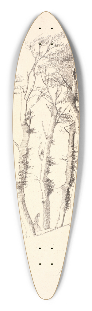 Johan Thomas Lundbye - Gruppe af forblste trer 39.3 inch art pintail longboard deck