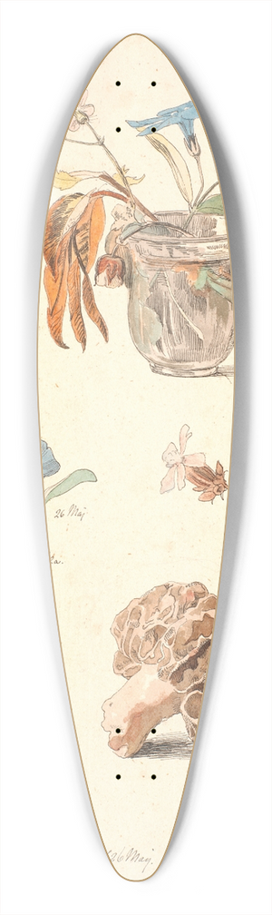 Johan Thomas Lundbye - Studieblad med blomster og planter 39.3 inch art pintail longboard deck