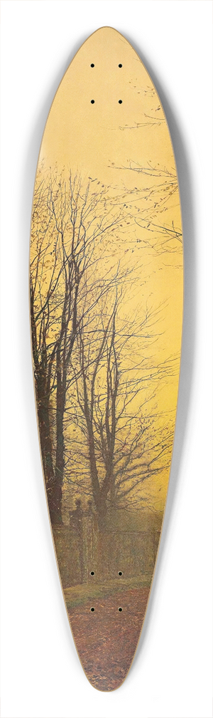 John Atkinson Grimshaw - An autumn lane 39.3 inch art pintail longboard deck