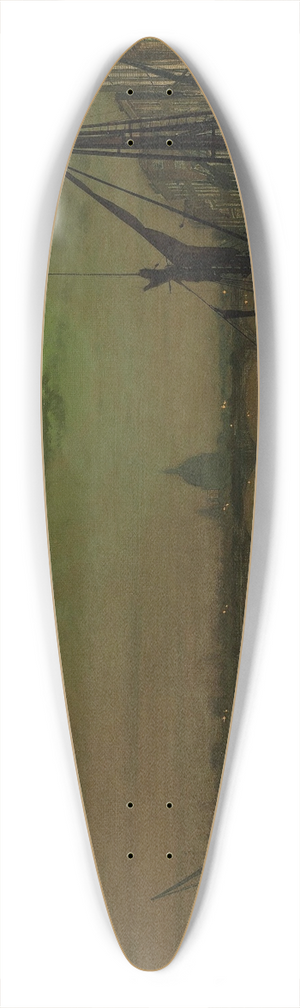 John Atkinson Grimshaw - Waterloo Bridge, London, looking east 39.3 inch art pintail longboard deck