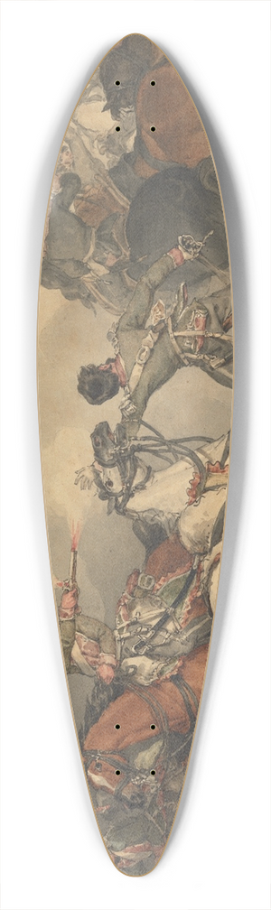 John Augustus Atkinson - A Battle Scene 39.3 inch art pintail longboard deck