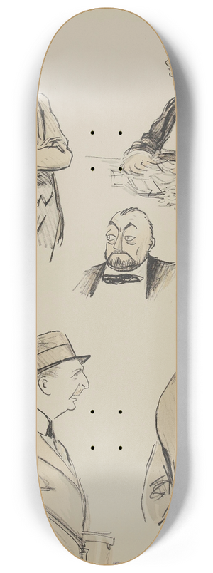 Georges Goursat (Sem) - ttes ou bustes de cinq messieurs 8.25 inch art skate deck