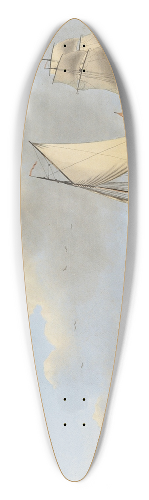 John Cleveley the elder - Landguard Fort, Harwich 39.3 inch art pintail longboard deck
