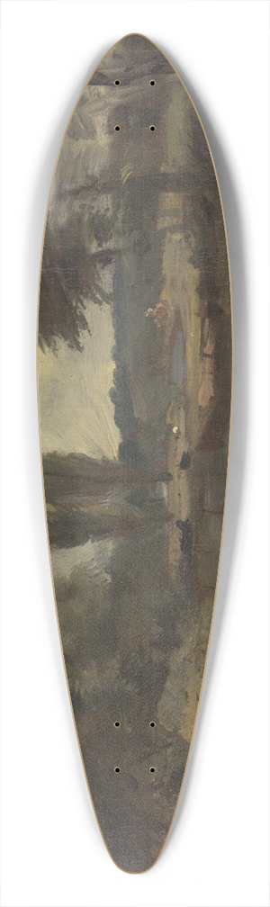 John Constable - Flatford Lock 39.3 inch art pintail longboard deck