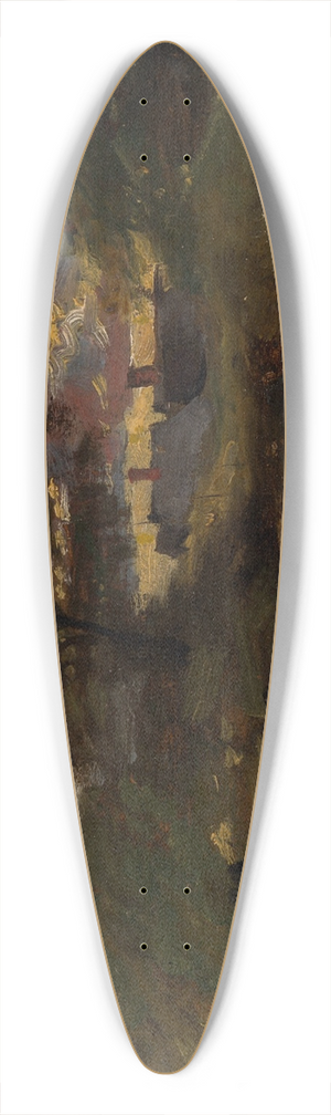 John Constable - Landscape with Cottages 39.3 inch art pintail longboard deck
