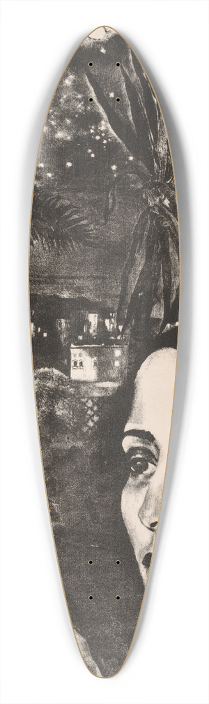 John Copley - Starry Night, Alassio 39.3 inch art pintail longboard deck