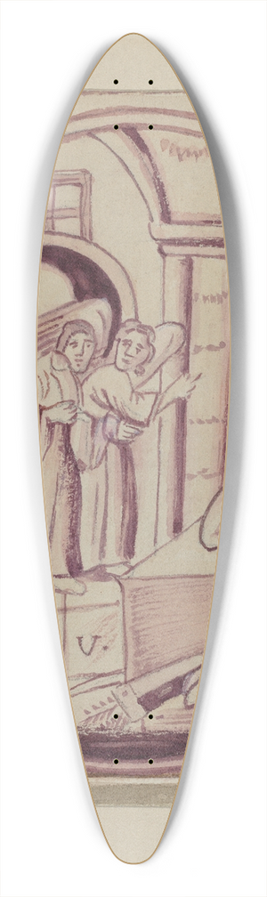 John Dixon - Fireplace Tile 39.3 inch art pintail longboard deck