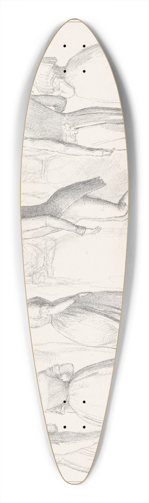 John Doyle - A ball-room scene 39.3 inch art pintail longboard deck