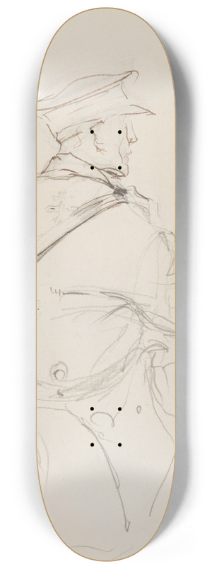 Georges Hugo - Homme assis vu de dos en uniforme 8.25 inch art skate deck