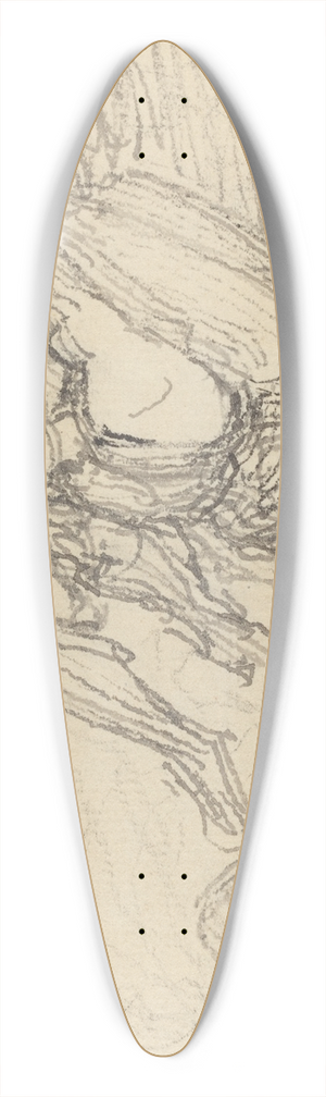 John Flaxman - Figure Being Transported through the Air 39.3 inch art pintail longboard deck