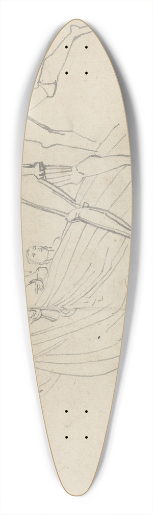 John Flaxman - Study for Pilgrims Progress 39.3 inch art pintail longboard deck