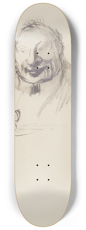 Georges Hugo - Un homme en buste tenant un verre dans la main droite 8.25 inch art skate deck