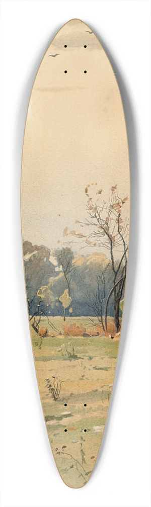 John Francis Murphy - Autumn landscape with large haystack 39.3 inch art pintail longboard deck