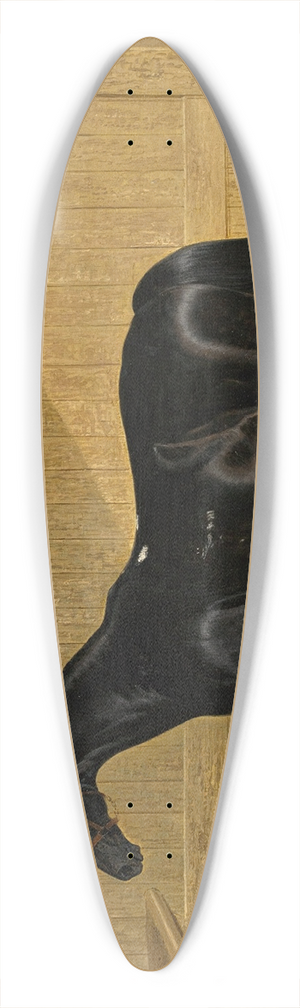 John Frederick Herring Snr. - Black Horse In A Stable 39.3 inch art pintail longboard deck