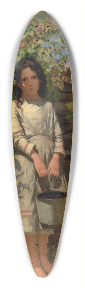 John George Brown - Blackberry Picking 39.3 inch art pintail longboard deck