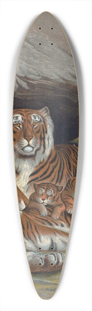 John George Wood - Tiger 39.3 inch art pintail longboard deck
