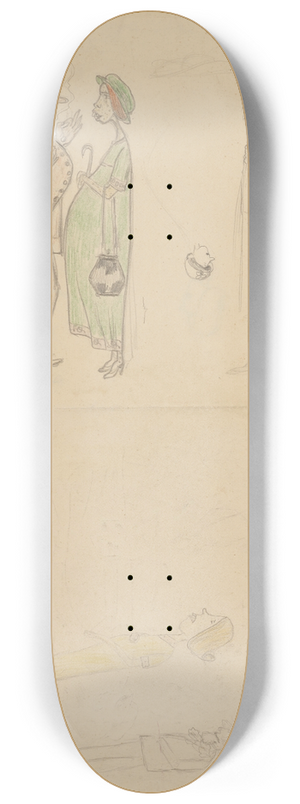 Georges Lacombe - Caricatures de Paul Srusier, Marguerite-Claude Srusier, Ker-Xavier Roussel, Pierre Bonnard et douard Vuillard 8.25 inch art skate deck