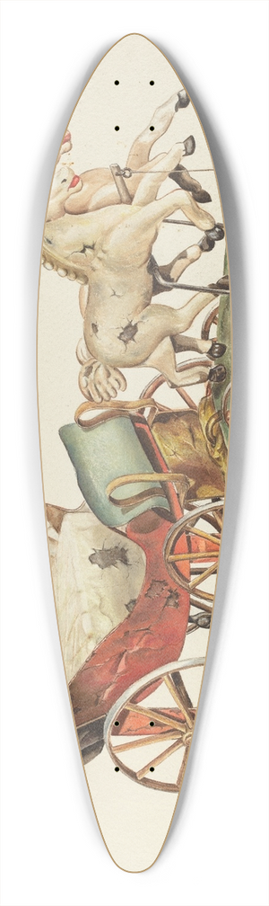 John Hall - Calash and Horses 39.3 inch art pintail longboard deck