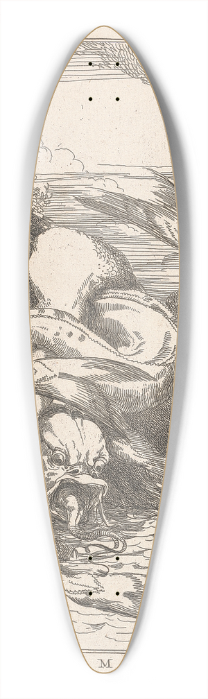 John Hamilton Mortimer - Enraged Monster 39.3 inch art pintail longboard deck