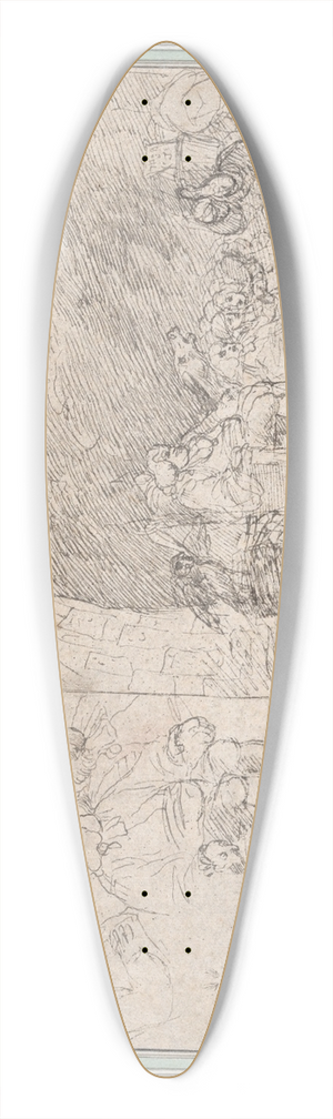 John Hamilton Mortimer - The Reviewers Cave 39.3 inch art pintail longboard deck