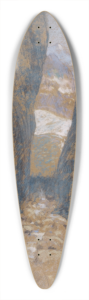 John Henry Twachtman - A Mountain Gorge 39.3 inch art pintail longboard deck